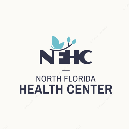 Butterfly design with the title 'Logo design for North Florida Health Center, Inc.'