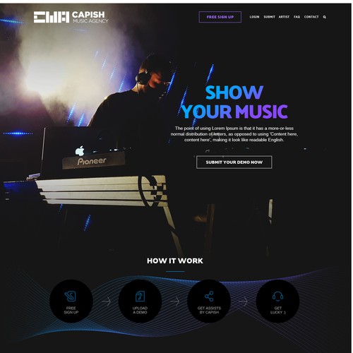 Entertainment website with the title 'Capish Music Agency'