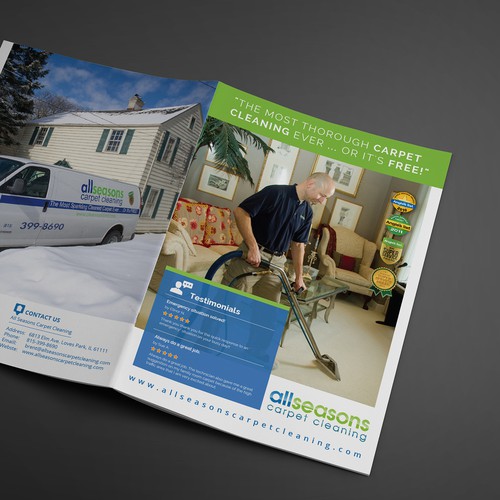 Floor design with the title 'Carpet cleaning company brochure design'