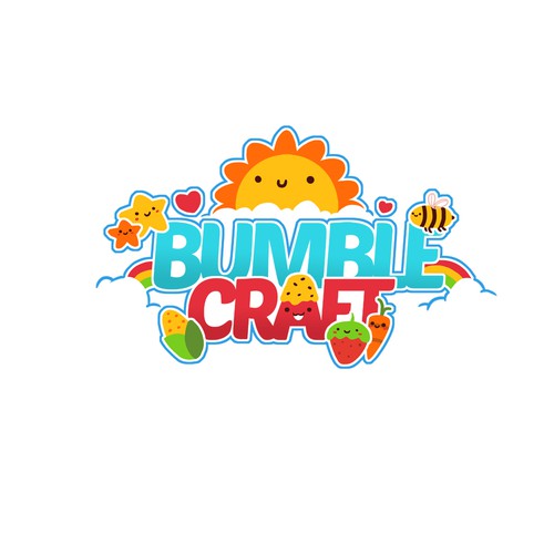 Kawaii logo with the title 'logo concept for Bumble Craft'