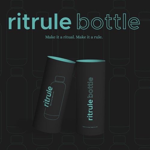 Tube packaging with the title 'WATER BOTTLE PACKAGING DESIGN'