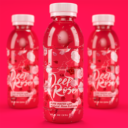 Package label with the title 'deep rose packaging'