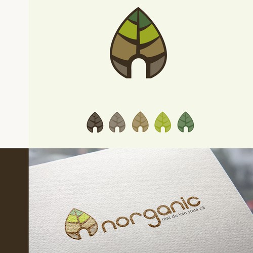 Brown logo with the title 'Logo design organic on-line shop'