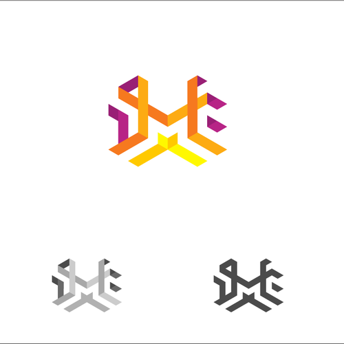 Isometric logo with the title 'The concept of the immersive logo for IME'