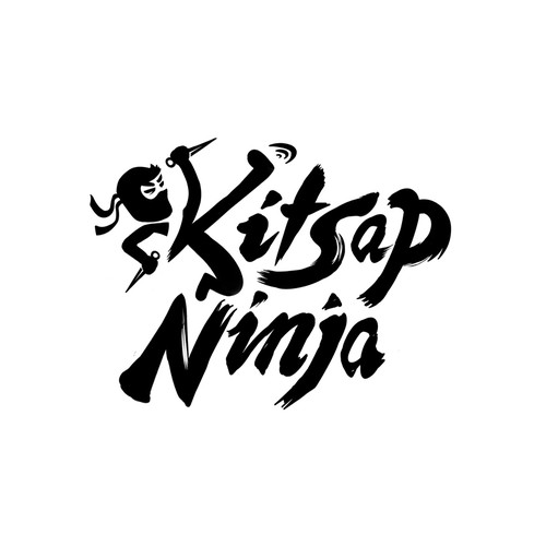 Kung fu design with the title 'Ninja theme calligraphy logo design'