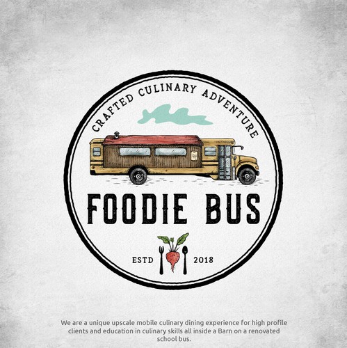 Bus design with the title 'Foodie Bus'
