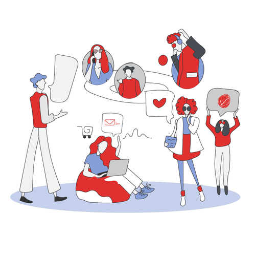 Flat design illustration with the title 'WEB ILLUSTRATION'