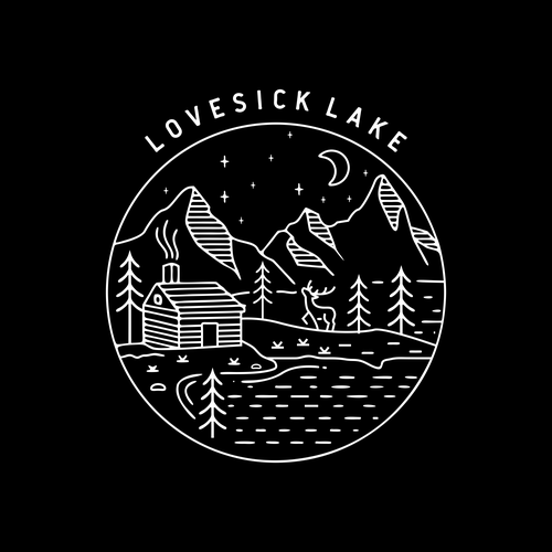 Cabin design with the title 'LOVESICK LAKE '