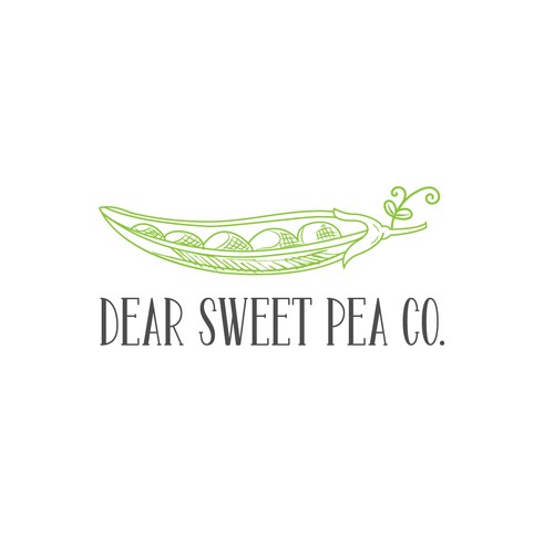 Green logo with the title 'Dear Sweet Pea Co.'