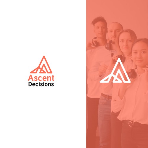 Motivational logo with the title 'Ascent Decision Self improvement logo design '