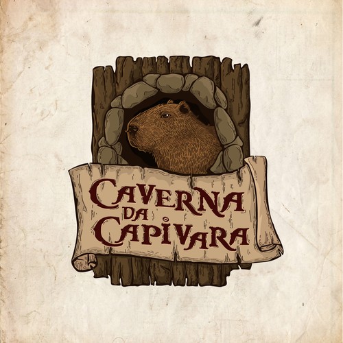 Tavern design with the title 'Caverna da Capivara'