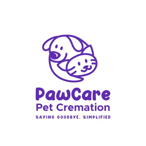 Dog and cat logo with the title 'Pawcare'