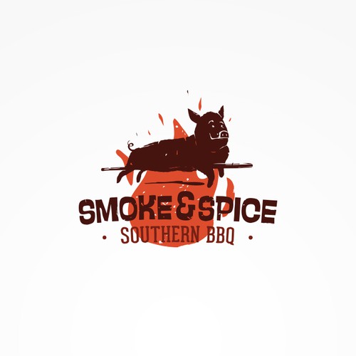 Smoke logo with the title 'Eye-catching logo for a BBQ restaurant'