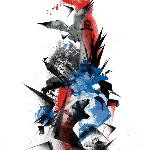 Tattoo artwork with the title 'Trash Polka Tattoo'