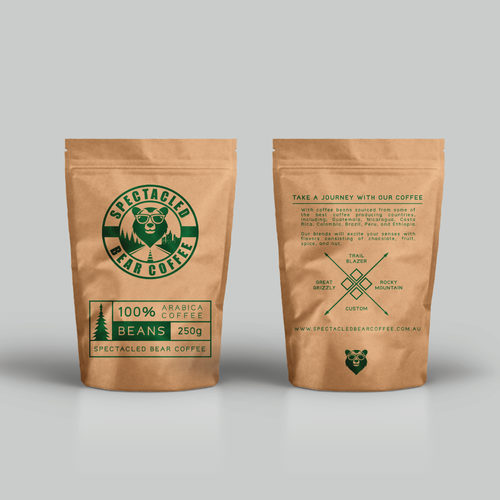 Unique packaging with the title 'Hipster Coffee Bag Packaging'