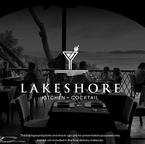 Kitchen design with the title 'LAKESHORE kitchen + cocktail'