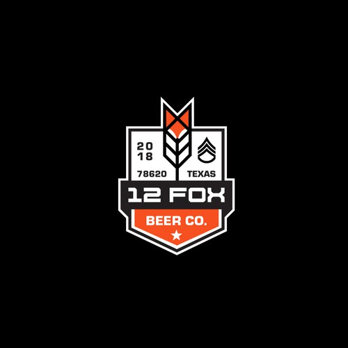 Brewery logo with the title '12 FOX BEER CO.'
