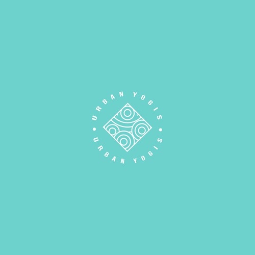 Tiffany blue logo with the title 'Urban Yogis'