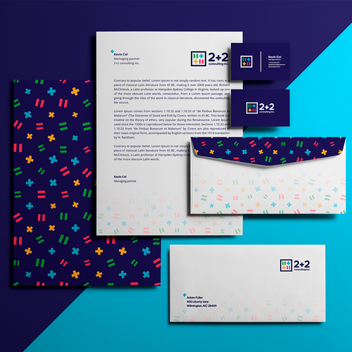 Plus design with the title '2+2 branding '