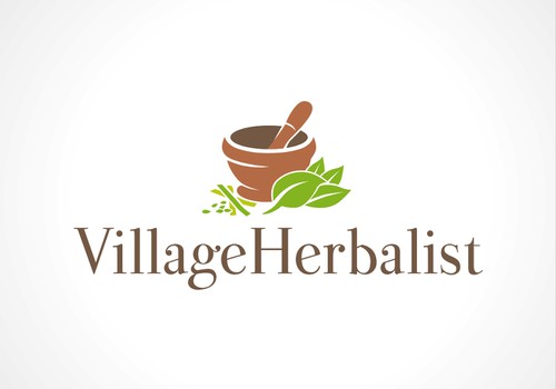 Eco design with the title 'VILLAGE HERBALIST'