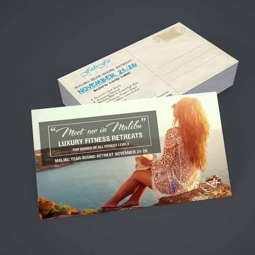 Retreat design with the title 'Fitness Retreat Postcard'