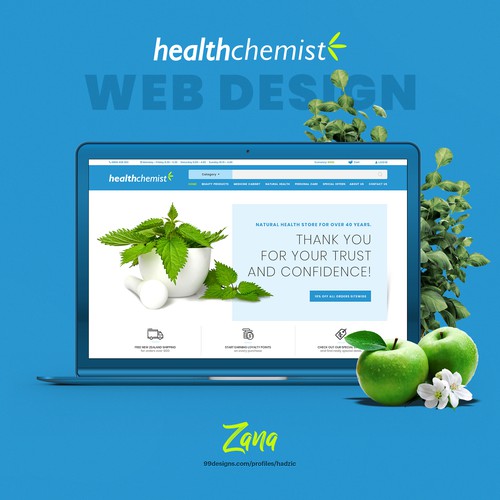 Natural website with the title 'Health Chemist'