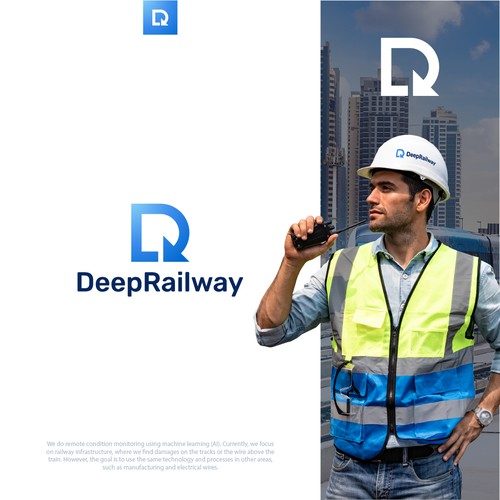 R brand with the title 'DeepRailway Logo Design'