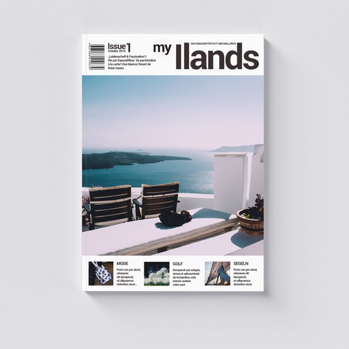 Title design with the title 'My Ilands Magazine cover'