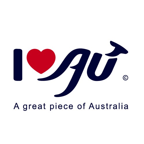 Australia flag logo with the title 'Clever Logo for Australian Souvenir Shop'