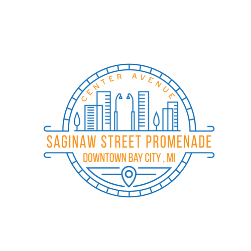 Street logo with the title 'Center Avenue-Saginaw Street Promenade logo'