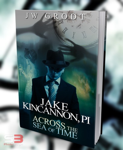 Time travel book cover with the title 'Across the Sea of Time, a fourth dimension adventure'