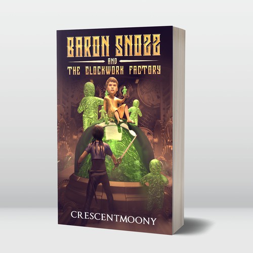 3D illustration with the title 'Steampunk book set '