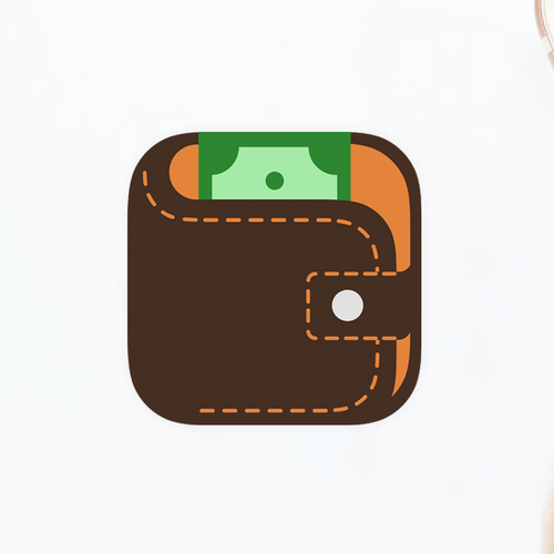 Wallet design with the title 'flat wallet icon'