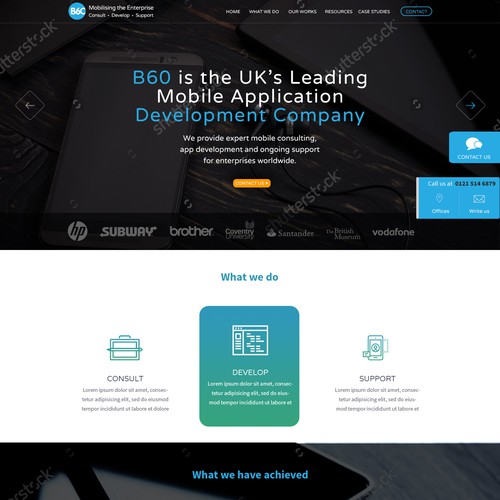 Infographic website with the title 'Website concept'