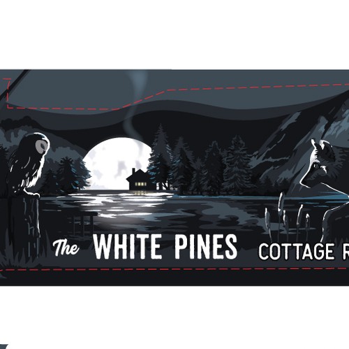 Night design with the title 'Truck wrap for The White Pines cottage resort'