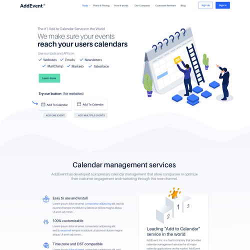 Event website with the title ' Re-design Silicon Valley Tech Startup(AddEvent.com) Website'