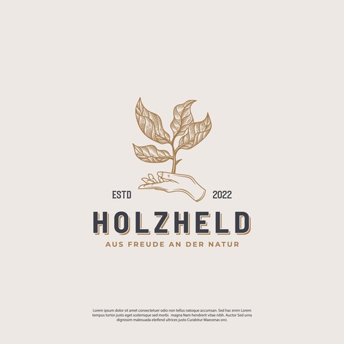 Sketchbook logo with the title 'nature hand vintage style'