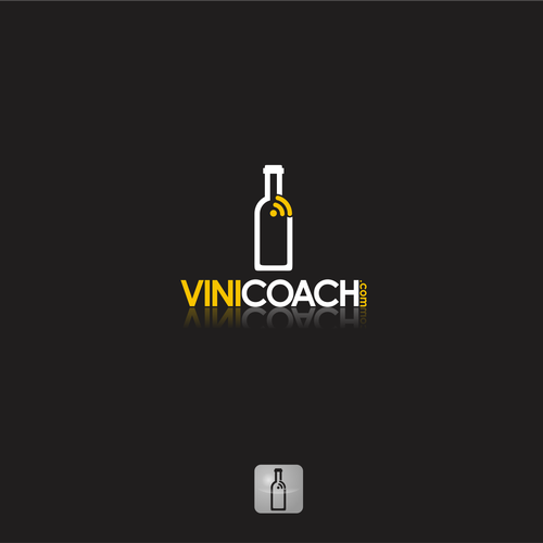 Bright idea logo with the title 'Wine lover? create our logo for VINICOACH.com'