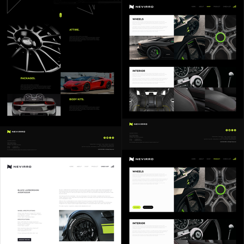 Automotive website with the title 'NEVIRRO WEBSITE DESIGN'