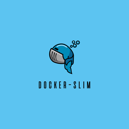 Whale logo with the title ' a super slim docker whale logo'