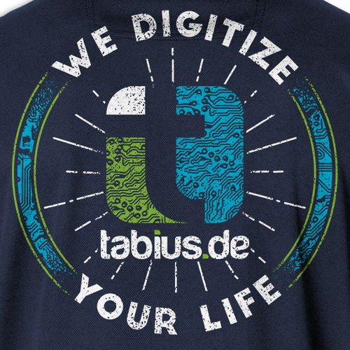 Grunge t-shirt with the title 'Tabius.de T-Shirt'