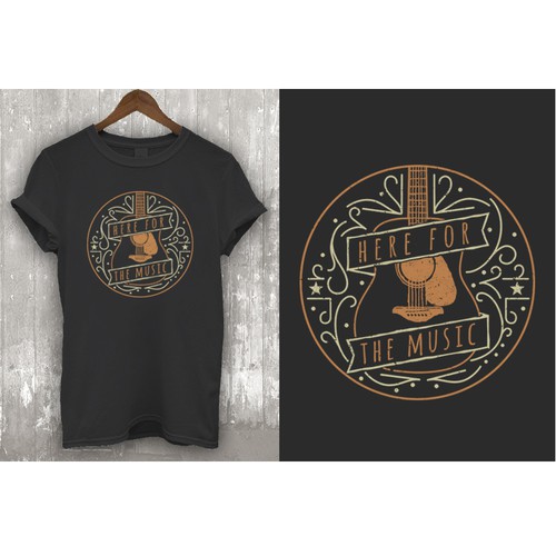 Festival t-shirt with the title 'HERE FOR THE MUSIC'