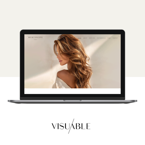 Hair salon design with the title 'Squarespace Website Enhancements for a Luxury Hair Salon'