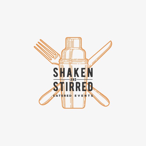 Catering design with the title 'Handcrafted logo for Shaken And Stirred'