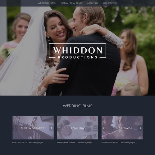 Weebly design with the title 'Cinematography Portfolio - Landing Page'