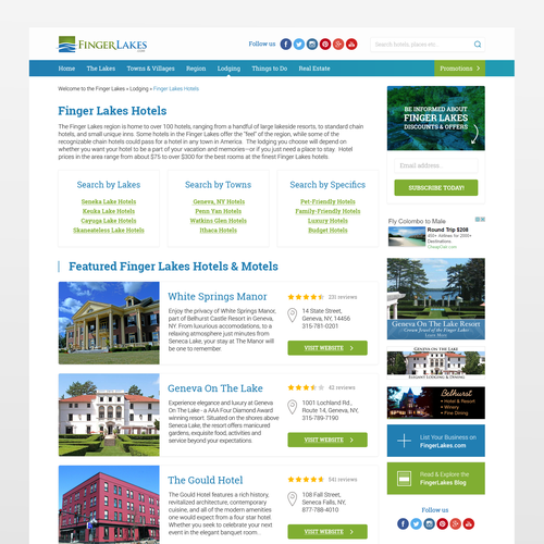 Travel agency website with the title 'Redesigned Style for Existing Travel Website'