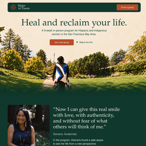 Design with the title 'Redesign landing page mujeraltimon.org'