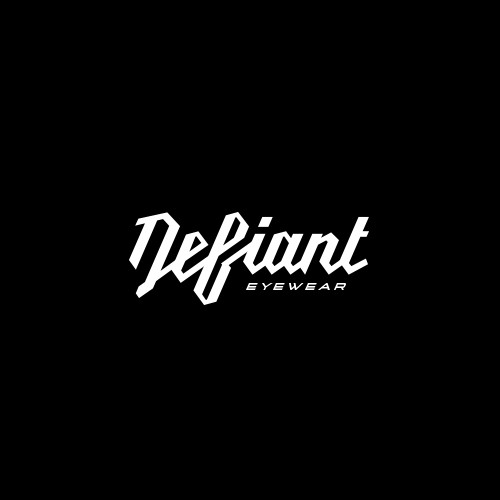 Aggressive design with the title 'Defiant Eyeware Logo (proposal)'