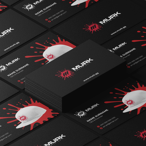 Splash design with the title 'Black Business Card for Murk'