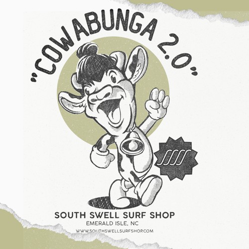 Beach t-shirt with the title 'cowabunga-tee'